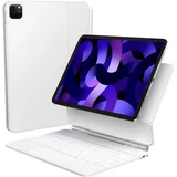 TECURS Tastatur für iPad Air 11 Zoll (M4/M3/M2 2026/2025/2024), iPad Air 5/4(2022/2020) Hülle mit Tastatur, Magic Keyboard für ipad pro 11(4. /3. /2. /1. Gen) mit Trackpad, QWERTZ, Weiß
