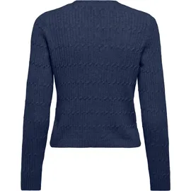 Only ONLKATIA LS CABLE V-NECK CARDIGAN Blau XS