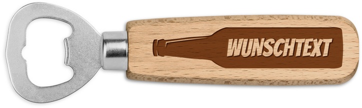 Personalisierter Flaschenöffner "Holz" (Motiv: Flasche)