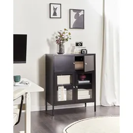 Beliani Vitrine Esholt 80 x 40 x 102 cm Schwarz