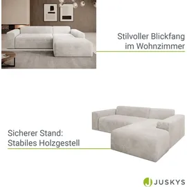 Juskys Sofa in L-Form Vals rechts Beige