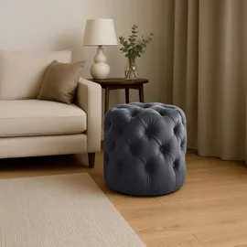 deluke Sitzhocker BADOR Samt 42 x 46 x 42 cm Dunkelgrau