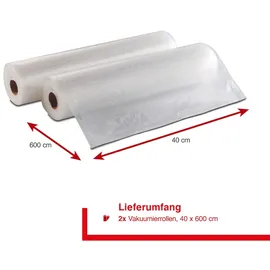 Solis Vakuumierfolie 2 Rollen BPA-frei, 600x40 cm, Dicke 110 μm