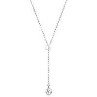 Elli Herz Y-Kette Kristalle 925 Silber Ketten Damen