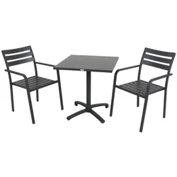 3-Teilige Tisch Gruppe Sitz-Ecke ALU Garten Veranda Balkon Terrasse