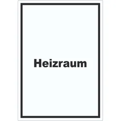 Heizraum Aufkleber mit Text Heizung Wärme hochkant A1 (594x841mm)