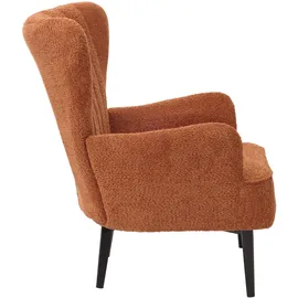 Mendler Lounge-Sessel HWC-K37 Chenille 75 x 80 x 75 cm orange mit Kissen