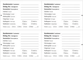 Eichner Etiketten für Rad-Reifenanhänger A6 unbe