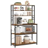 VASAGLE Standregal, Küchenregal, mit 6 Haken, 40 x 100 x 167 cm(TxBxH) braun 100 cm, x 167 cm x 40 cm