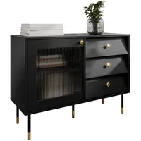 Mirjan24 Kombikommode Valerio 102 x 75 x 39 cm Schwarz