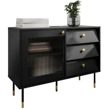 Mirjan24 Kombikommode Valerio 102 x 75 x 39 cm Schwarz