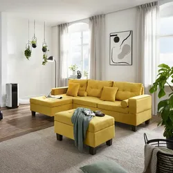 Home Deluxe GmbH HOME DELUXE - Stoffmuster ROM - Farbe: Samt Gelb, Maße: 20 x 0,3 x 15 cm I Sofa Couch Wohnlandschaft