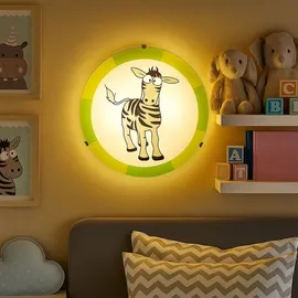 ETC Shop Decken Lampe Kinder Zimmer Motiv Zebra Alexa Google App im Set inkl. Smart Home Rgb Led Leuchtmittel