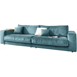 Big-Sofa 3C CANDY "Enisa II", blau (petrol), B:290cm H:86cm T:127cm, 100% Polyester, Sofas, incl. 1 Flatterkissen, Wahlweise mit Flecken-Schutz-Bezug Easy care