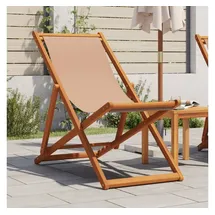 vidaXL Strandstuhl Klappbar Taupe