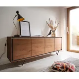DeLife Sideboard 200 x 70 x 40 cm Akazie Braun / Schwarz