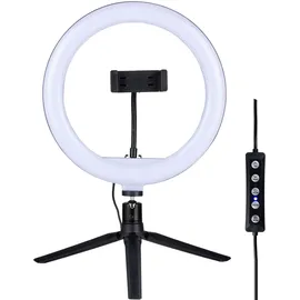 Grundig LED Ringlicht mit Stativ - 150 LEDs, Handystativhalter, USB, Verstellbar, Farb- und Helligkeitsmodi