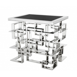 Casa Padrino Luxus Art Deco Designer Beistelltisch mit schwarzer Granitplatte - Luxus Kollektion