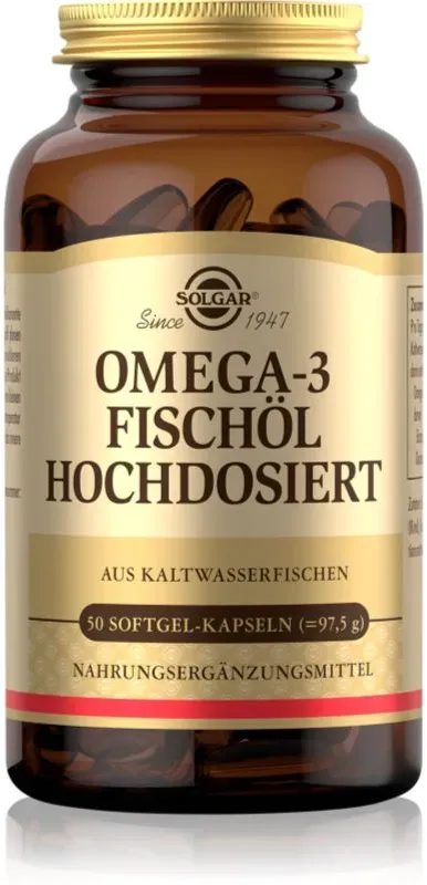 Solgar Omega-3 Fischöl Hochdosiert Kapseln mit essenziellen Fettsäuren 50 KAP