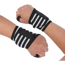Endless Endlos dehnbares Armband mit Daumenschlaufe | Schwarz | Material: Nylon und Polyester | Für Gewichtheben, Powerlifting, Bodybuilding, Krafttraining & Crossfit | Einheitsgröße | Für Männer und Frauen