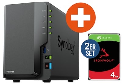 Synology Diskstation DS224+ NAS System 2-Bay inkl. 2x 4 TB Seagate ST4000VN006