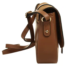 Cluty Umhängetasche CLUTY, Damen, Gr. B/H/T: 22cm x 20cm x 6cm onesize, braun (cognac), Leder, beschichtet, Taschen Umhängetasche, echt Leder, Made in Italy