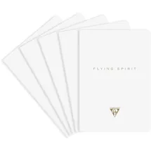 Clairefontaine 5x Flying, liniert A5 48 Blatt, Weiß 104536C - Packung mit 5 Hefte DIN