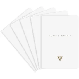 Clairefontaine 5x Flying, liniert A5 48 Blatt, Weiß 104536C - Packung mit 5 Hefte DIN