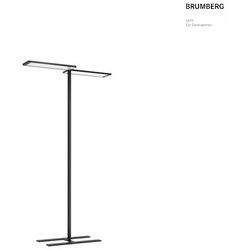 Brumberg LED Stehleuchte MELODY, IP20, 120W, 4000K, 15200lm, mit Bewegungsmelder, mit Schalter, App, schwarz BRUM-77442184AI