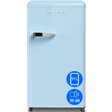 MEDION Retro Kühlschrank  91Liter 91cm 38dB 85kWH Klimaklasse N/ST blau E