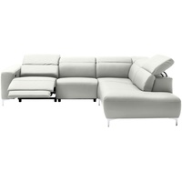 Pure Home Lifestyle Ecksofa, Weiß, Leder, Echtleder, Rindleder, Uni, 4-Sitzer, Ottomane rechts, L-Form, 290x223 cm, Blauer Engel, Goldenes M, Dgm, Typenauswahl, Lederauswahl, Stoffauswahl, seitenverkehrt erhältlich, Hocker erhältlich, Wohnzimmer, Sofas & Couches, Wohnlandschaften, Ecksofas