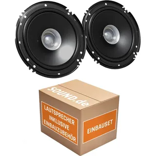 JUST SOUND best choice for caraudio Lautsprecher Einbauset passend mit JVC CS-J610X 16,5cm Auto Einbauzubehör 300Watt Koaxe KFZ PKW Paar für Skoda Fabia 2 5J Front Heck