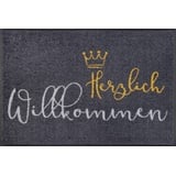 Wash+Dry Fußmatte, Willkommen Krone 50x75 cm,