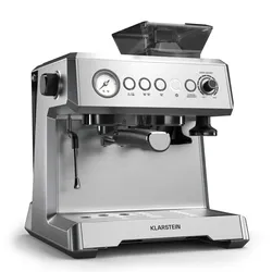 GrandPresso Espressomaschine   Präzisionsmahlwerk   Dampfdüse   Siebträger   Druckanzeige   20 bar Edelstahl