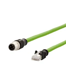 Metz CONNECT Verbindungsleitung M12 ST-RJ45 ST, 4-pol D-kodiert gerade-gerade, Schleppkette, Torsion, 1 m