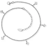 Engelsrufer "Shiny", silber (edelstahlfarben, kristallweiß, kristallweiß), Fußketten, Damen, Edelstahl, Made in Germany - mit Zirkonia (synth.)