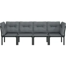vidaXL Garten-Lounge-Set 4-tlg. schwarz/grau