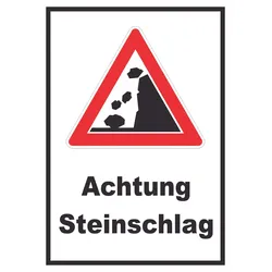 Achtung Steinschlag Schild A0 (841x1189mm)