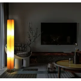 Trango Plissee-Standleuchte rund in weiß "Nizza"