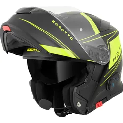Bogotto H271 Taog Bluetooth Klapphelm, schwarz-gelb, Größe XS für Männer