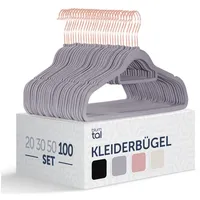 Blumtal Kleiderbügel 100 Stück - Kleiderbügel Samt 360° drehbar