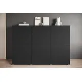 INOSIGN Highboard »Kenia, moderne grifflose Hochkommode mit 6 Türen, Breite 180 cm«, (1 St.), Push-to-Open-Fronten, höhenverstellbaren Einlegeböden, schwarz