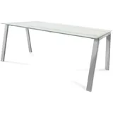 Rocada Schreibtisch Blanca BxTxH 180x80x73cm Gestell verchromt Platte Glas satiniert - Weiß