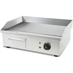 VERTES Grillplatte Bratplatte Plancha Grill Elektrisch 3000W aus Edelstahl Grillfläche Flach 55x35cm, Thermostat, Temperatur 50-300°C