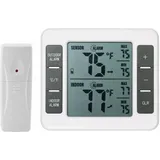 Kabelloses digitales Thermometer für Kühlschrank, akustischer Alarm, Innen- und Außenthermometer mit Sensor, Gefrierschrank-Thermometer, Min./Max.