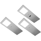 Hera LED Unterbauleuchte ECO-Pad F 3er Set Edelstahl