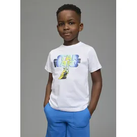 Kidsworld T-Shirt KIDSWORLD "STAR WARS: YODA - Disney Shirt", Jungen, Gr. 140/146, weiß, Single Jersey, Obermaterial: 100% Baumwolle, bedruckt, Basic normal, Rundhals, Shirts T-Shirt, YODA Shirt, modischer Stil, Kurzarm, Basic Passform, aus Baumwolle
