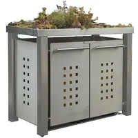 Reinkedesign Mülltonnenbox Typ-EW, 2x 120l, Türfarbe Edelstahl