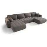 cornero Eckcouch 5-Sitzer Textil U-Form Grau