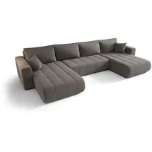 cornero Eckcouch 5-Sitzer Textil U-Form Grau